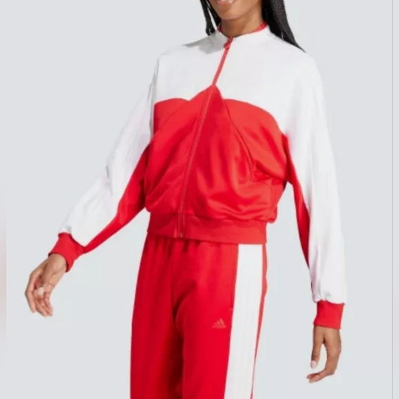 adidas Pants - Adidas Red / White Joggers Tapered Sweatpants